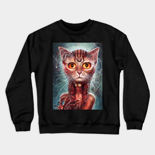 Kitty Cat Bckinsale Crewneck Sweatshirt by Terrence Torphy